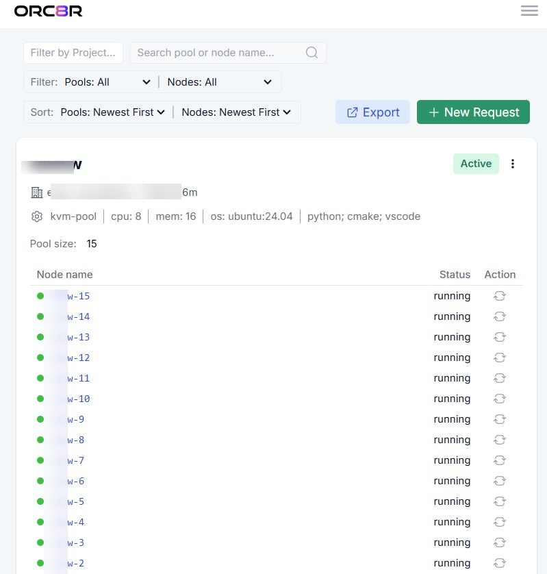 The reconcile timeline: drains, creations, and CI registrations interleaved as the pool rotates to the new spec
